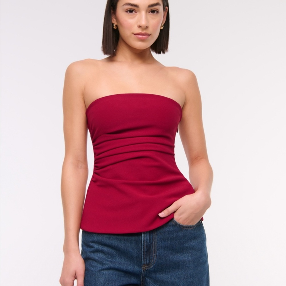 Abercrombie & Fitch Red Strapless Top